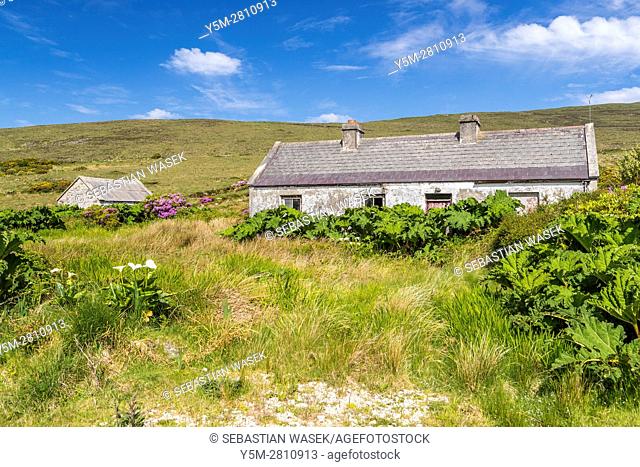 Old Cottage at Achill Island, County Mayo, Ireland, Europe