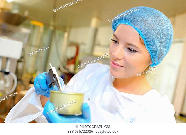 woman in preserves factory