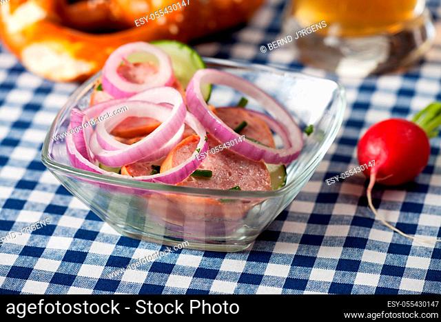 snack, sausage salad