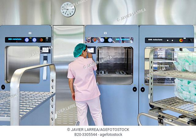 Cleaning of surgical material, Sterilization, Autoclave Cleaning, Hospital Donostia, San Sebastian, Gipuzkoa, Basque Country, Spain