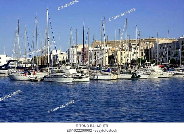 Ibiza Balearic Mediterranean white island in Spain
