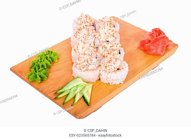 composition of sushi: Syake Eby