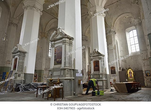 refection de l'Eglise du Monastere de la Sainte-Trinite, Vilnius, Lituanie, Europe/Holy Trinity Uniate Church under repair, Vilnius, Lithuania, Europe