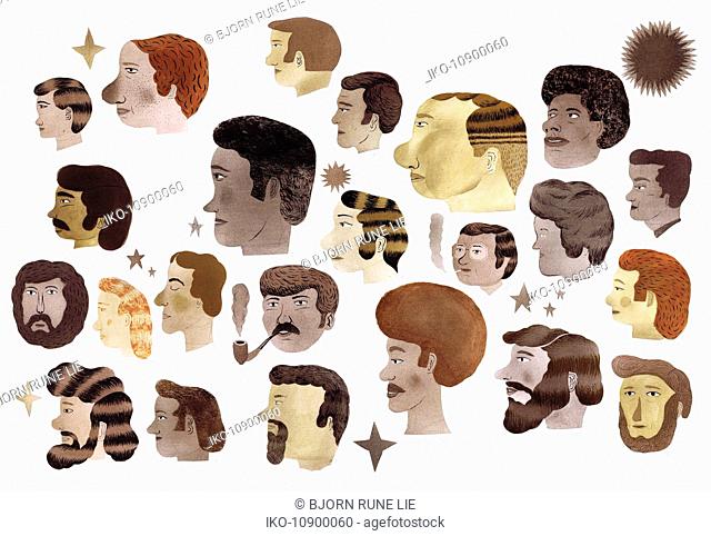 Variety of men's hairstyles