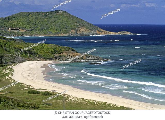 Pasture Bay on the East coast at Mustique island, Grenadines islands, Saint Vincent and the Grenadines, Winward Islands, Lesser Antilles, Caribbean Sea