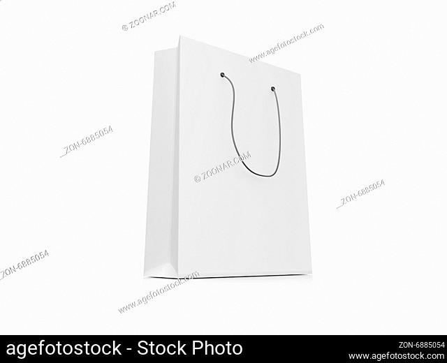 Blank, empty shopping bag, isolated on white background