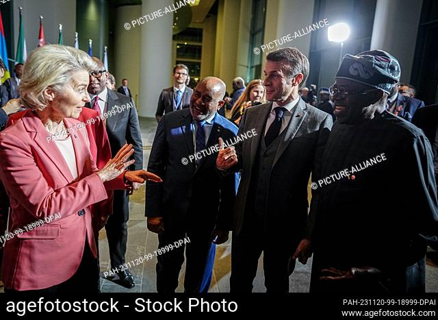 dpatop - 20 November 2023, Berlin: Ursula von der Leyen (l-r), President of the European Commission, the President of the African Union, Assoumani Azali