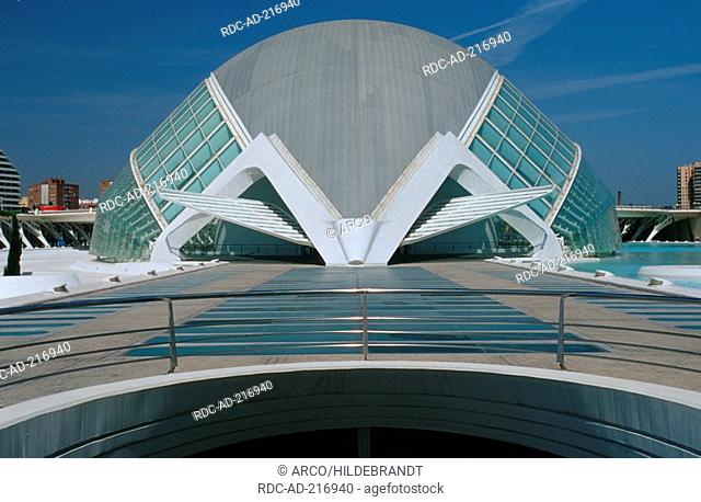 L'Hemisferic, IMAX-Cinema and planetarium, City of Arts and Sciences, Valencia, Costa Blanca, Spain, Architekt: Santiago Calatrava