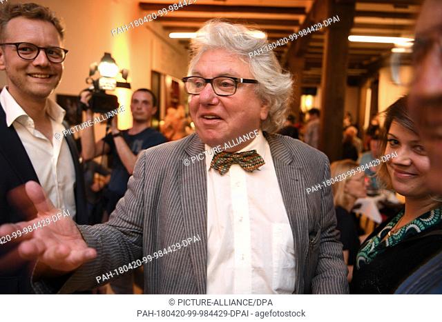 20 April 2018, Germany, Konstanz: Professor Christoph Nix, director of Theater Konstanz, after the performance at the theatre of the play ""Mein Kampf"" by...