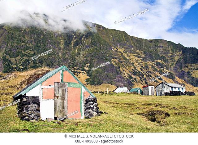 View of 'the potato patch' on Tristan da Cunha, 'the most remote inhabited location on Earth', South Atlantic Ocean  MORE INFO The Tristan da Cunha Island Group...