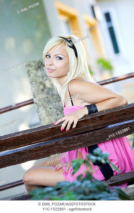 Attractive young woman in the park