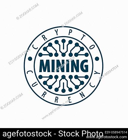 Digital currency mining. Abstract sign. Vector illustration