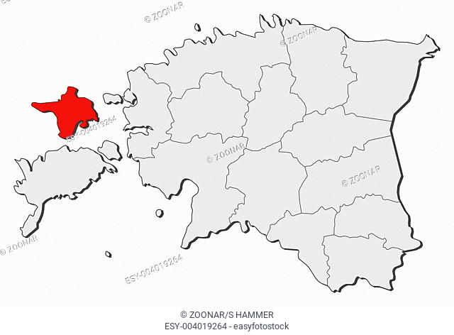 Map of Estonia, Hiiu highlighted