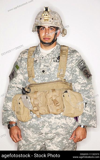 Caucasian soldier in uniform