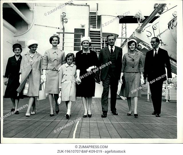 Jul. 07, 1961 - Governor General Designate Sails For Australia: Viscount De Lisle, Governor-General Designate of Australia
