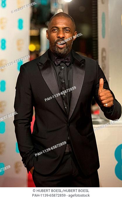 Actor Idris Elba arrives at the EE British Academy Film Awards, BAFTA Awards, at the Royal Opera House in London, England, on 14 February 2016