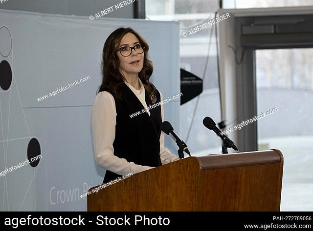 Crown Princess Mary of Denmark at the Copenhagen University in Copenhagen, on February 02, 2022, the Crown Princess opens a new knowledge center