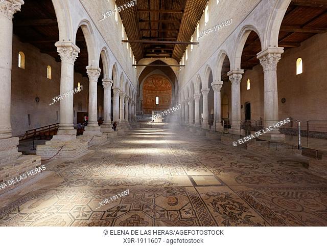 Glimpse of Central Nave of the Basilica of Santa Maria Assunta, Aquileia, Friuli-Venezia Giulia, Italy