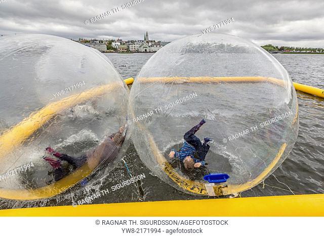 Kids having fun during Independence Day- June 17th, Reykjavik, Iceland