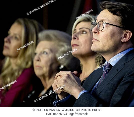 Prince Constantijn (R-L), Princess Laurentien, Princess Beatrix and Princess Mabel of The Netherlands attend the award ceremony of the Prince Claus Prize 2016...