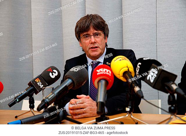 October 15, 2019, Roeselare, Belgium: Catalan leader in exile Carles Puigdemont pictured during the event 'Wat met Europa' (What with Europe)
