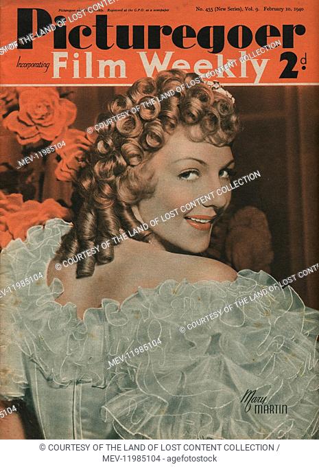 Picturegoer Feb 10, 1940 - Front Cover, Movie Star, Mary Martin, Hairstyle