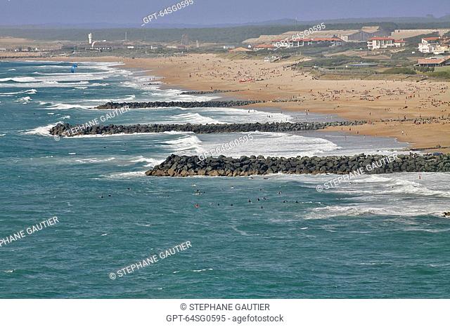 BEACHES OF ANGLET, PYRENEES ATLANTIQUES, 64, FRANCE, BASQUE COUNTRY, BASQUE COAST