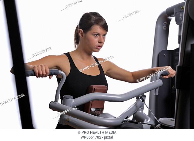 young woman in a fitness center