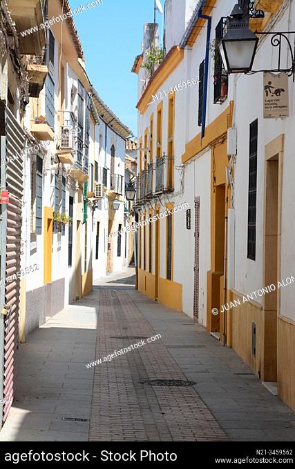 Empty street in the old city. City of Cordoba, Andalucia, Spain, Europe