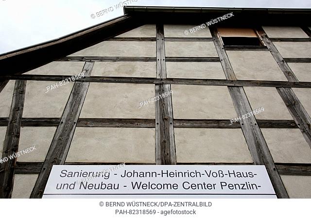 The building where Johann Heinrich Voss (1751-1826) attended school can be seen after the official start of construction on a Johann Heinrich Voss memorial site...