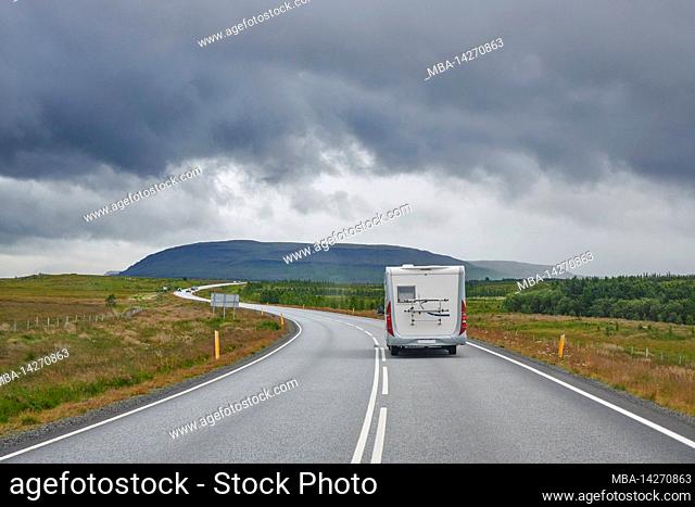 Straße, Motorhome, Summer, Pingvallavegur, Thingvellir National Park, SuÃ°urland, Sudurland, Iceland