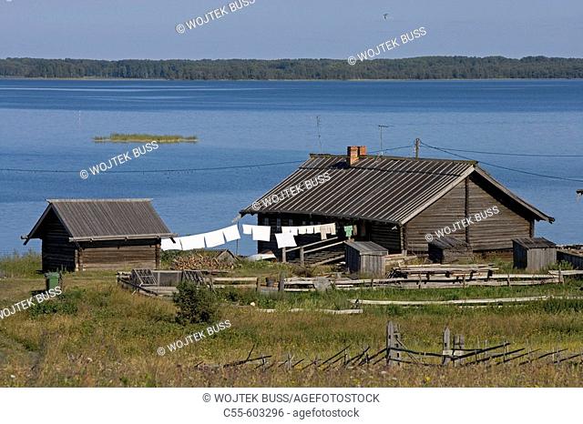 Village of Yamka. Kizhi Island. Onega lake, Karelia. Russia
