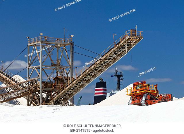 Sea salt extraction by the British-Australian mining company Rio Tinto Minerals, Port Hedland, Western Australia, Australia