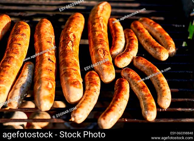 bratwurst on grill