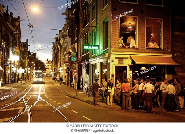 Utrechtsestraat, a street with trendy shops and cafes. Amsterdam, Holland