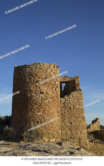 Hovenweep Castle, Late Afternoon, Ancestral Pueblo, Hovenweep National Monument, Utah, USA