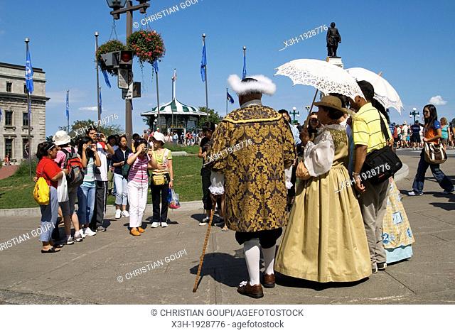 people in period costume from end of XVIIth century, Nouvelle-France Festival, Quebec City, Quebec province, Canada, North America