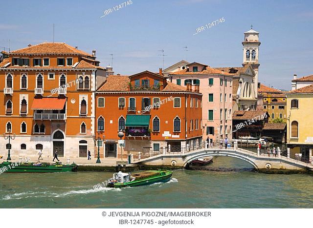 View of Fondamenta delle Zattere with Ponte Lungo from Canale della Giudecca, Venice, Italy, Europe