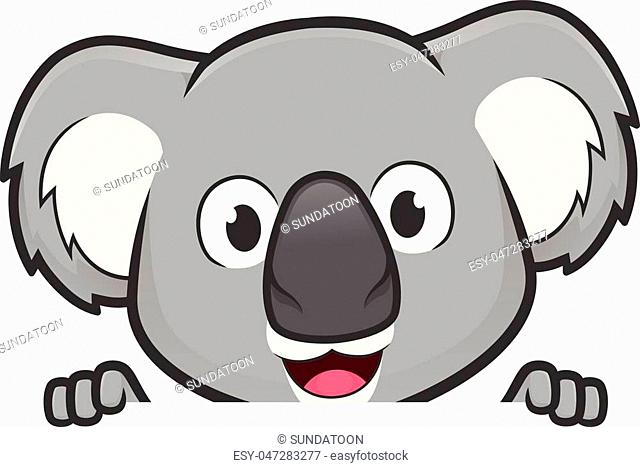 Clipart picture of a koala cartoon character holding and looking over a  blank sign board, Stock Vector, Vector And Low Budget Royalty Free Image.  Pic. ESY-047283277 | agefotostock