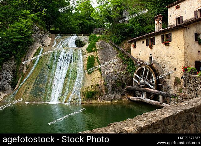 Molinetto della Croda, old water mill in the province of Treviso, near the town of Refrontolo, today Mill Museum, Veneto, Italy