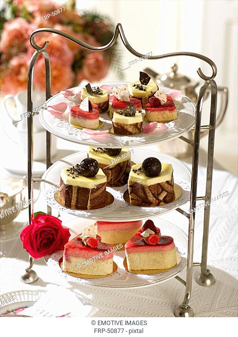 Etagere with tartlets and Petit Fours