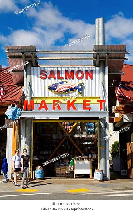 Facade of a salmon store, Ketchikan, Alaska, USA
