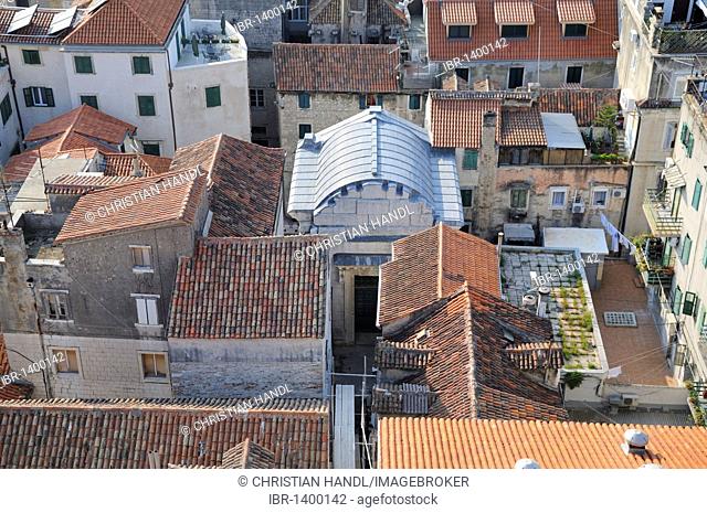 Temple of Jupiter as seen from the campanile of the Cathedral of Split, Croatia, Europe