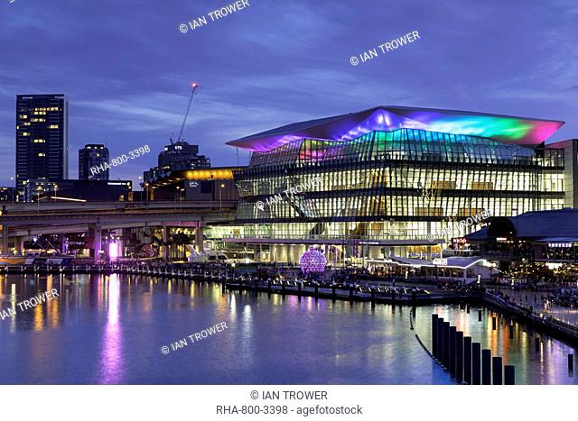 International Convention Centre at dusk, Darling Harbour, Sydney, New South Wales, Australia, Pacific