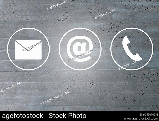 Kontakt icons email brief telefon Konzept