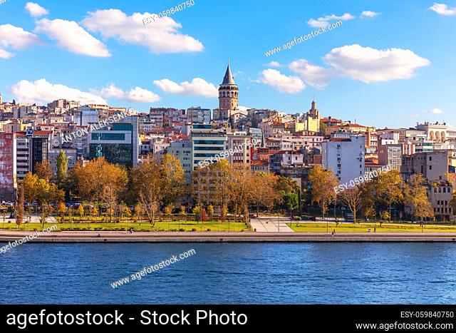 Istanbul Galata Tower over the Golden Horn, Turkey
