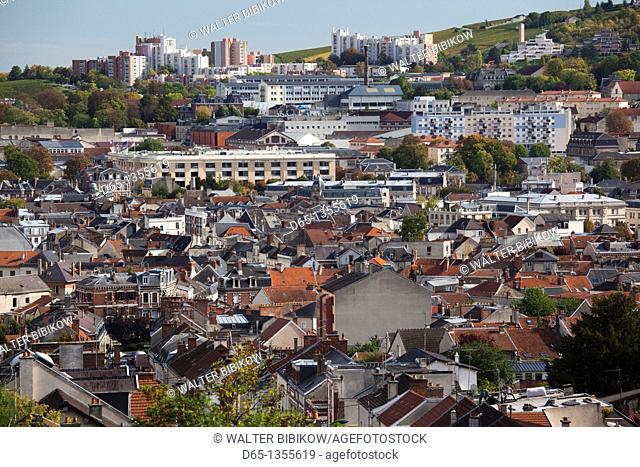 France, Marne, Champagne Region, Epernay, town overview