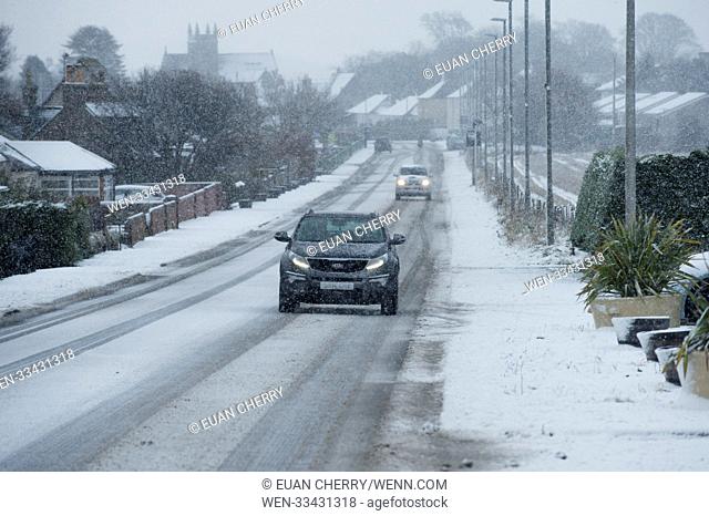 Northern Scotland is hit by snow fall and below freezing temperatures as snow arrives as far south as Montrose. Featuring: St