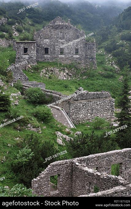 Old military barracks ruins, Soca Valley, Slovenia