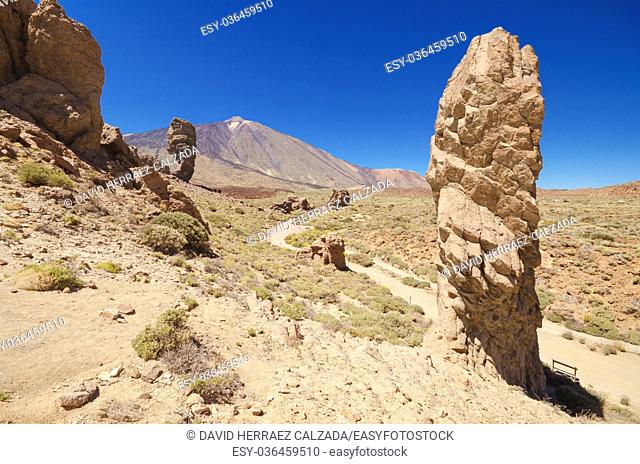 Roques de García, famous volcanic landscape in Teide National Park, Tenerife, Canary islands, Spain